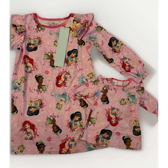 Size 4 Disney Princess Dolly And Me Matching Night gowns Pajamas - Picture 5 of 10